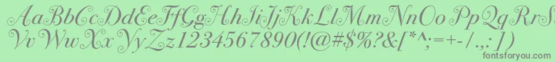 フォントBodoni72swashc – 緑の背景に灰色の文字