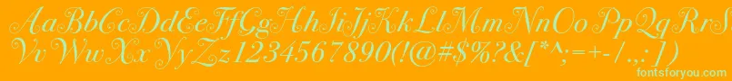 Bodoni72swashc Font – Green Fonts on Orange Background
