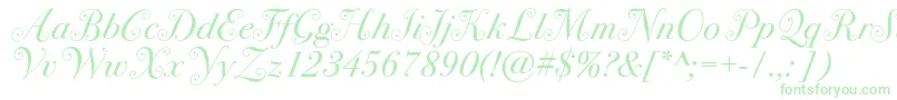 Bodoni72swashc Font – Green Fonts on White Background