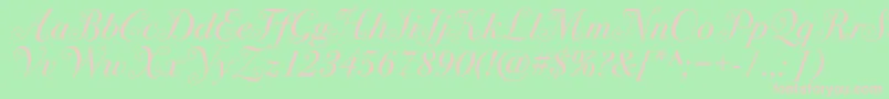 Bodoni72swashc Font – Pink Fonts on Green Background