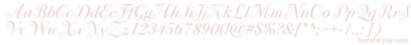 Bodoni72swashc-Schriftart – Rosa Schriften auf weißem Hintergrund