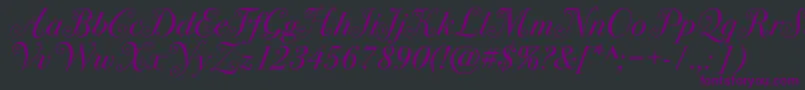 Шрифт Bodoni72swashc – фиолетовые шрифты на чёрном фоне