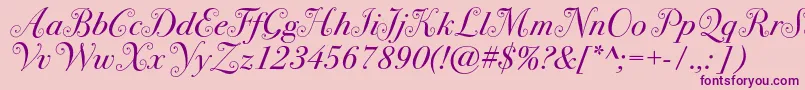 Шрифт Bodoni72swashc – фиолетовые шрифты на розовом фоне
