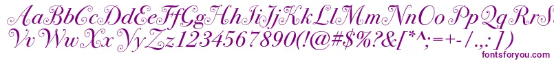 Bodoni72swashc-fontti – violetit fontit valkoisella taustalla