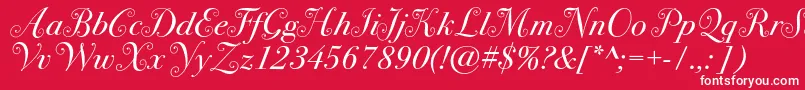 Шрифт Bodoni72swashc – белые шрифты на красном фоне