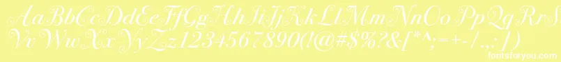Шрифт Bodoni72swashc – белые шрифты на жёлтом фоне