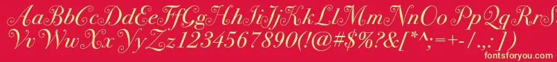 Шрифт Bodoni72swashc – жёлтые шрифты на красном фоне