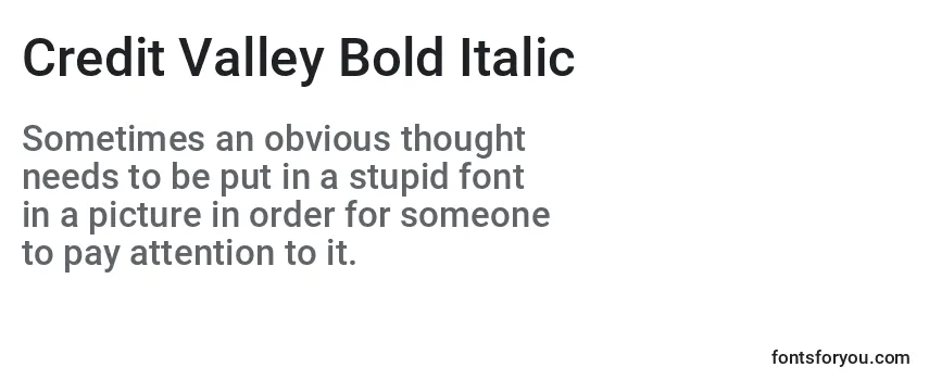 Credit Valley Bold Italic-fontti