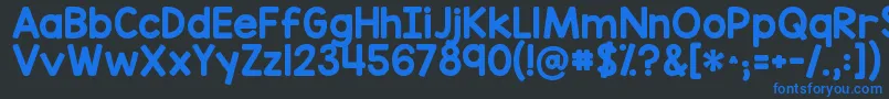 Kgredhands Font – Blue Fonts on Black Background