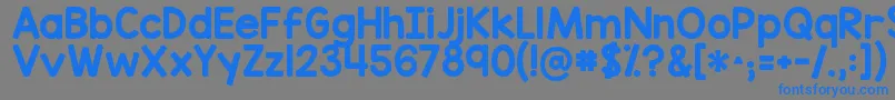 フォントKgredhands – 灰色の背景に青い文字