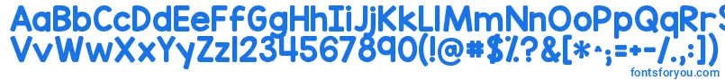 フォントKgredhands – 白い背景に青い文字