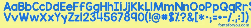 Kgredhands Font – Blue Fonts on Yellow Background