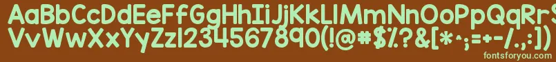 Kgredhands Font – Green Fonts on Brown Background