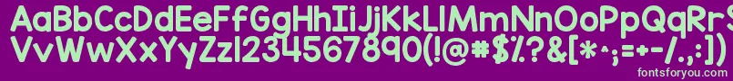 Kgredhands Font – Green Fonts on Purple Background