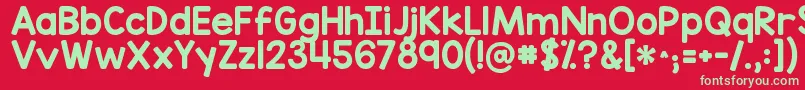 Kgredhands Font – Green Fonts on Red Background