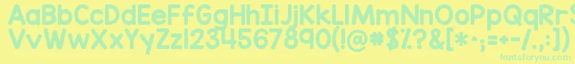 Kgredhands Font – Green Fonts on Yellow Background