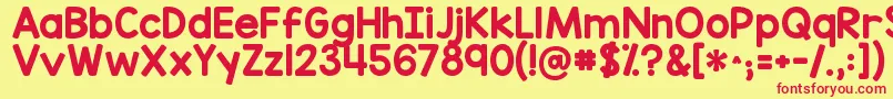 Kgredhands Font – Red Fonts on Yellow Background