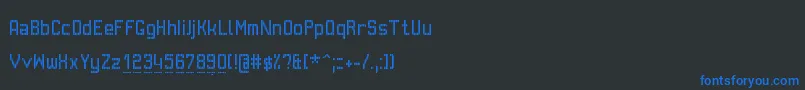 フォントGvbBusPid – 黒い背景に青い文字