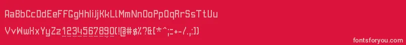 Czcionka GvbBusPid – różowe czcionki na czerwonym tle