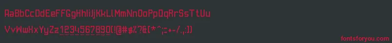 Fonte GvbBusPid – fontes vermelhas em um fundo preto