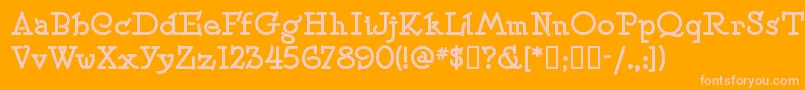 Speens-Schriftart – Rosa Schriften auf orangefarbenem Hintergrund