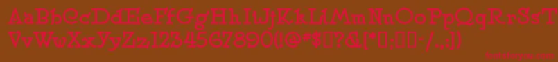 Czcionka Speens – czerwone czcionki na brązowym tle