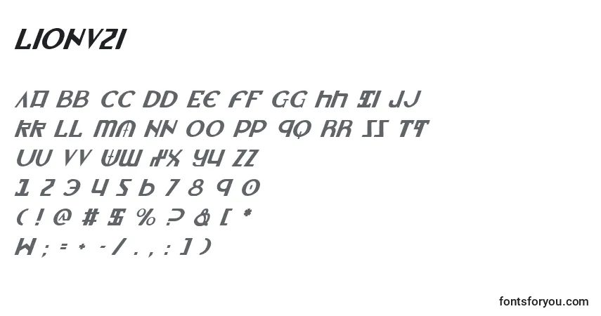 Schriftart Lionv2i – Alphabet, Zahlen, spezielle Symbole