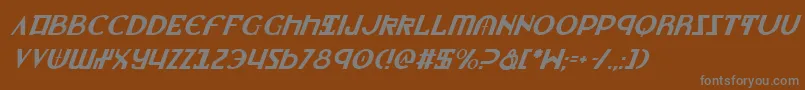 フォントLionv2i – 茶色の背景に灰色の文字