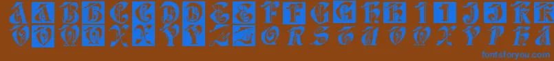 Dolbyfraxcaps Font – Blue Fonts on Brown Background