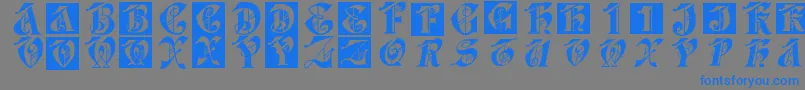 Dolbyfraxcaps Font – Blue Fonts on Gray Background