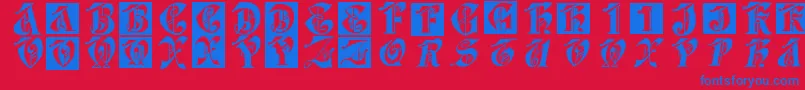 Dolbyfraxcaps Font – Blue Fonts on Red Background