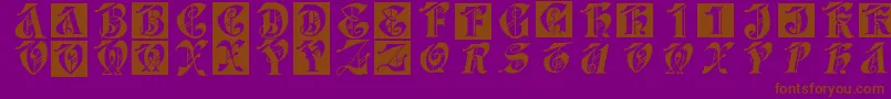 Dolbyfraxcaps Font – Brown Fonts on Purple Background