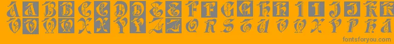 Dolbyfraxcaps Font – Gray Fonts on Orange Background