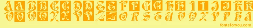 Dolbyfraxcaps Font – Orange Fonts on Yellow Background