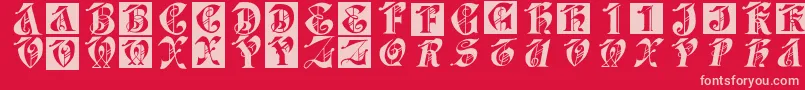 Dolbyfraxcaps Font – Pink Fonts on Red Background