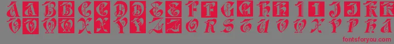 Dolbyfraxcaps Font – Red Fonts on Gray Background