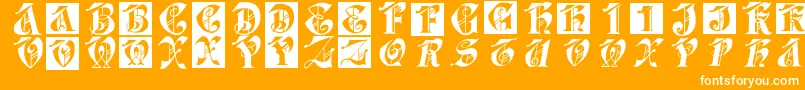 Dolbyfraxcaps Font – White Fonts on Orange Background