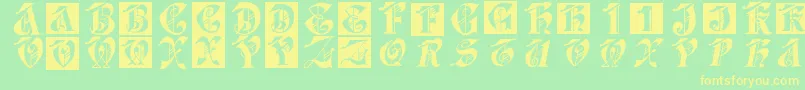 Dolbyfraxcaps Font – Yellow Fonts on Green Background