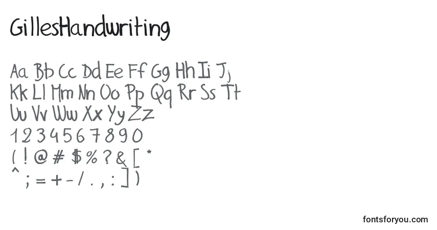 Шрифт GillesHandwriting – алфавит, цифры, специальные символы
