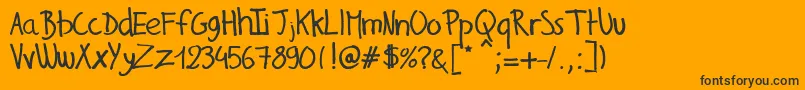 GillesHandwriting Font – Black Fonts on Orange Background