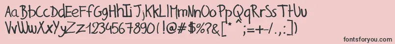 GillesHandwriting Font – Black Fonts on Pink Background
