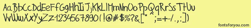 GillesHandwriting Font – Black Fonts on Yellow Background
