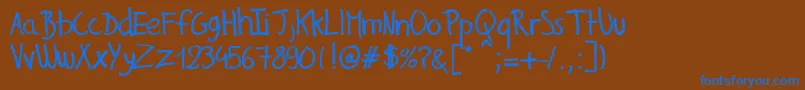 GillesHandwriting Font – Blue Fonts on Brown Background