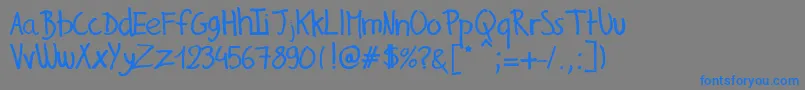 Saiba mais sobre a fonte GillesHandwriting Fonte GillesHandwriting – fontes azuis em um fundo cinza