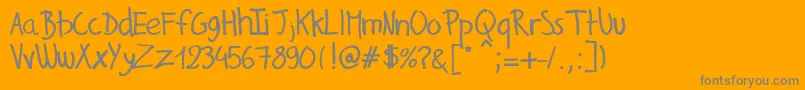 GillesHandwriting Font – Gray Fonts on Orange Background