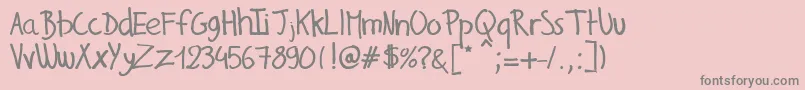 GillesHandwriting Font – Gray Fonts on Pink Background