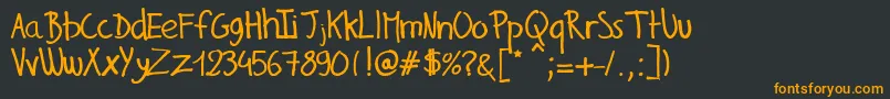 GillesHandwriting Font – Orange Fonts on Black Background