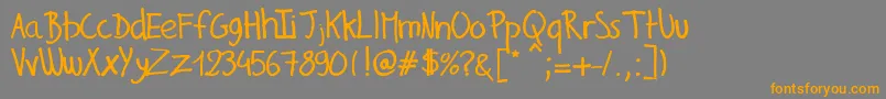 GillesHandwriting Font – Orange Fonts on Gray Background