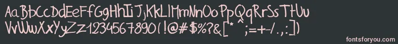 GillesHandwriting Font – Pink Fonts on Black Background