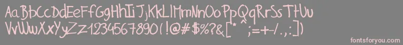 GillesHandwriting Font – Pink Fonts on Gray Background